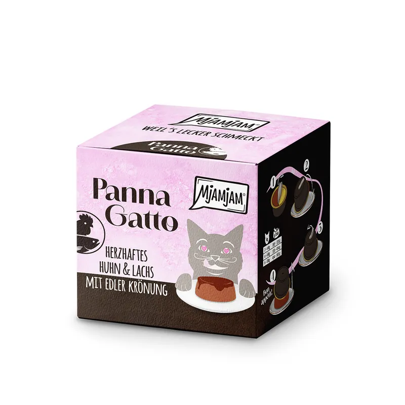 MJAMJAM Katze Panna Gatto Huhn & Lachs 2 x 80 g Ausverkauf
